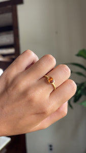 14k “Bird Bath” Orange Sapphire Ring