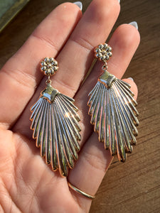 14k Vintage Fan Earrings