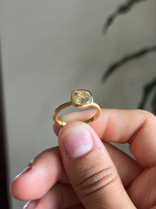 14k “Bird Bath” Light Yellow Sapphire Ring