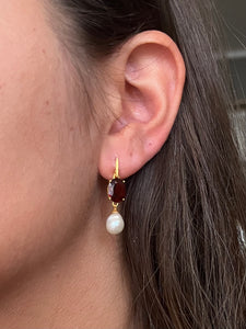 14k “Dew Drop” Garnet Earring