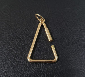 14k Solid Gold Triangle Screw Open Charm Holders