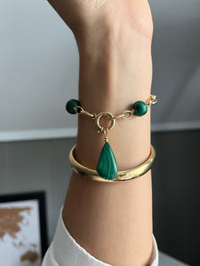 “Path Finder” 14k Malachite Bracelet