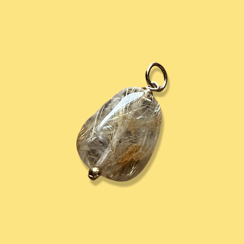 Rutilated Quartz Zen Gem Charm