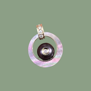 14k Tahitian Pearl & Diamond Charm