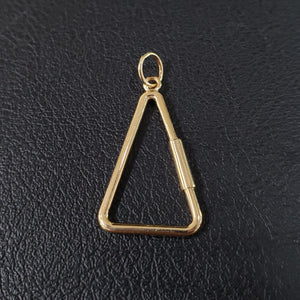 14k Solid Gold Triangle Screw Open Charm Holders