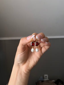 14k “Dew Drop” Garnet Earring