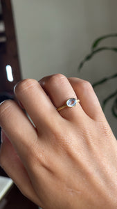 14k “Bird Bath” Blue Sapphire Ring