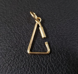 14k Solid Gold Triangle Screw Open Charm Holders