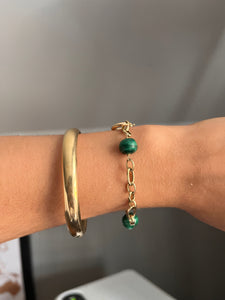 “Path Finder” 14k Malachite Bracelet