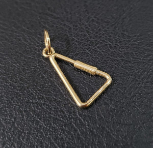 14k Solid Gold Triangle Screw Open Charm Holders