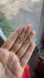 14k Solid Gold Triangle Screw Open Charm Holders