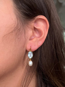 14k “Dew Drop” Aquamarine Earring
