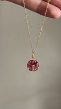 14k “Bloom” Charm Watermelon Tourmaline & Diamond