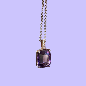 14k “Antica Revival” Amethyst and Diamond Charm