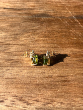14k Peridot and Diamond Studs