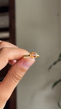 14k “Bird Bath” Orange Sapphire Ring