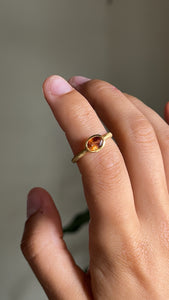 14k “Bird Bath” Orange Sapphire Ring