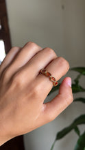 18k Solid Gold Orange Sapphire Eternity Band