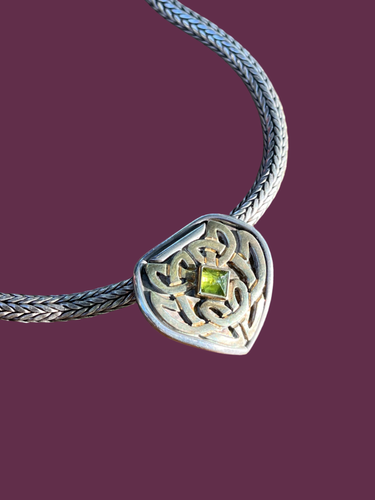 Designer Sterling Silver Celtic Peridot Necklace