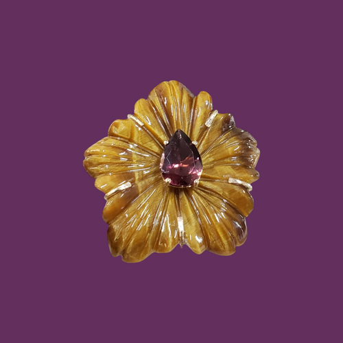 14k “Tiger Lily” ring in Tigers Eye