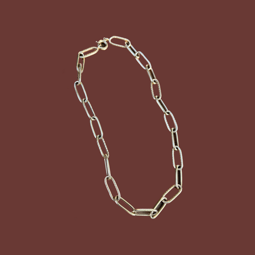 14k Gold Oval Textured Link